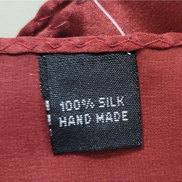 Red And Navy Stripe Iowa Silk Oblong Scarf - Picture 3 of 7